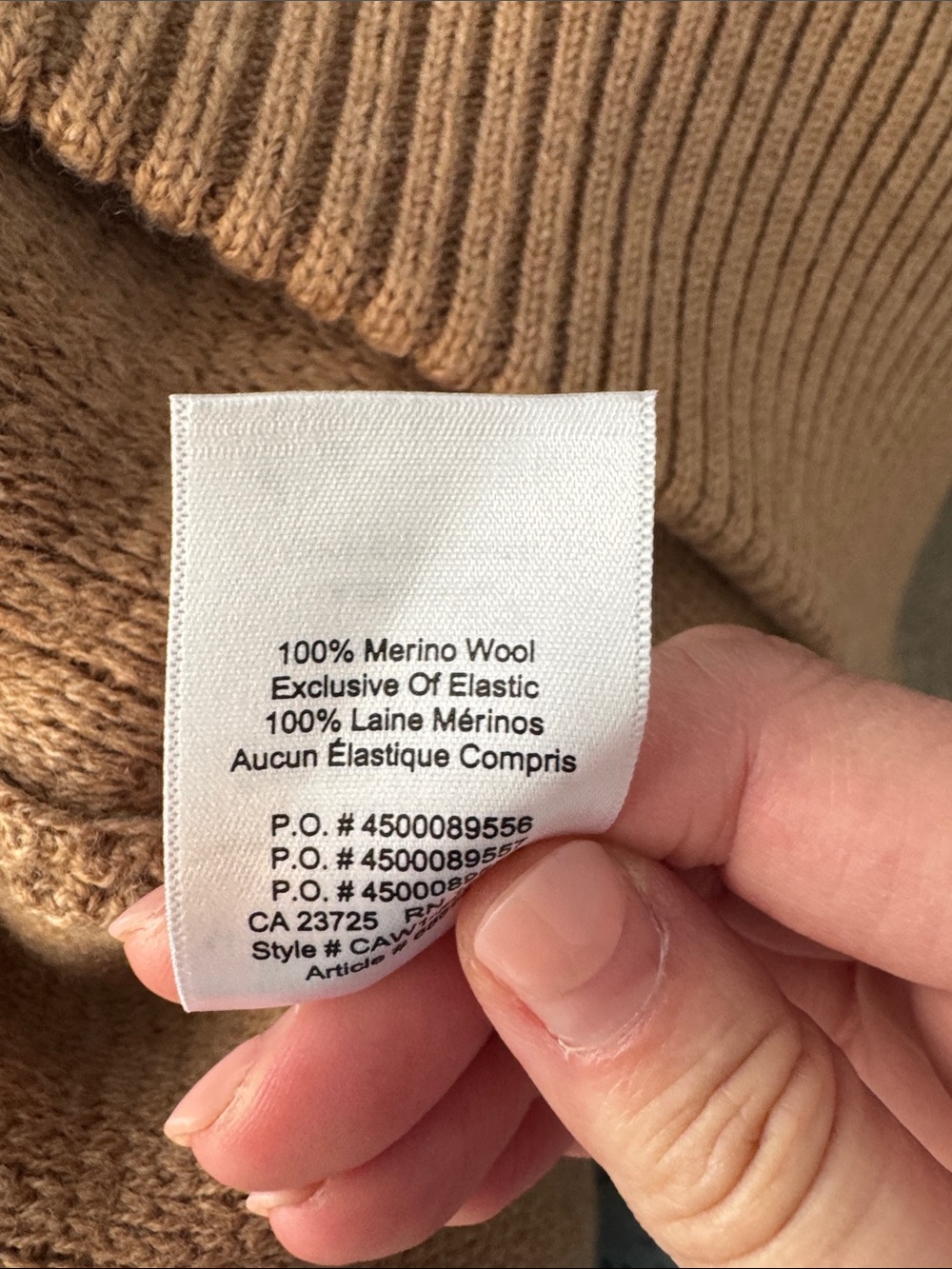 Babaton Ribbed Shawl Collar Cardigan - Tan - Picture 5 of 5